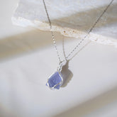 Ethereal raw fluorite stone necklace for spiritual clarity